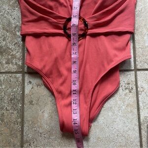 Summersalt The Ribbed Belted Backflip One Piece Spiced Coral